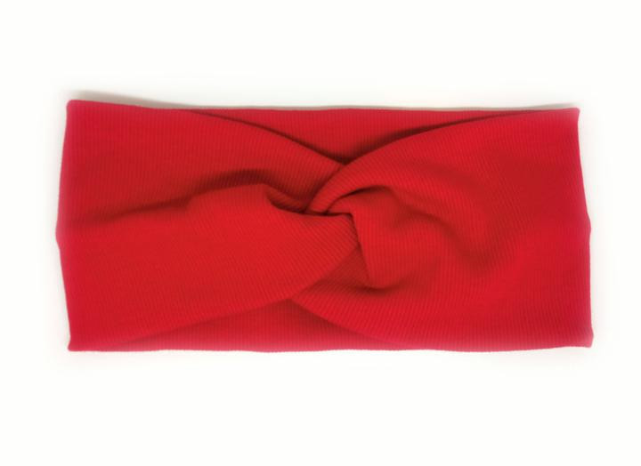Яскрава червона пов'язка на голову трикотажна, фото 1