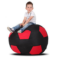 Кресло - Мешок для детских и игровых комнат футбольный мяч, 100х100 см, Черно-красный
