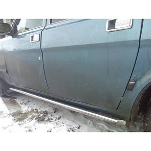 Пороги труби d60 без накладок кінцевик круглий\скош 2 шт нерж CHRYSLER Voyager 1997-2002