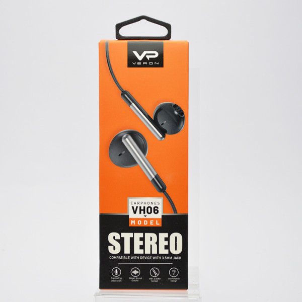 Навушники з мікрофоном провідні Veron VH06 Black
