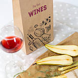 Подарунковий пакет для пляшки 150*90*360 мм крафт Паперові пакети для вина з плоскими ручками, фото 6