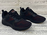 Літні чоловічі кросівки Supo Чорні з червоним Сітка. Нова колекція. ТОП якість 2022