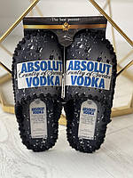 Мужские тапочки домашние войлочные тапки с закрытым носком ручной работы Абсолют Absolut Vodka