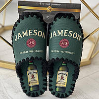 Чоловічі тапочки домашні войлочні тапки із закритим носком капці ручної роботи Джеймісон зелені Jameson