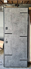 Двері вхідні металеві Булат К6 850* 2050 мод 528/ 198 Мармор темний/ Бетон сніговий