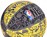 М'яч баскетбольний Spalding NBA Graffiti Outdoor Size 7 гумовий універсальний для гри в залі та на вулиці, фото 7