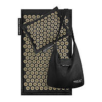 Килимок акупунктурний + подушка 4FIZJO Eco Mat 4FJ0179 Black/Gold Аплікатор Кузнєцова 68 x 42 см Набір