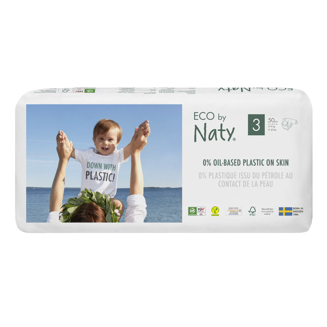 Одноразові дитячі підгузки ECO by Naty Розмір 3 (4-9 кг.), 50 шт.