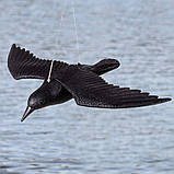 Ворон із крилами для відлякування птахів Springos GA0128 Original Пугало ворон пластиковий, фото 9