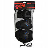 Комплект захисний SportVida SV-KY0003-M Size M Black/Blue Original Набір захист для роликів скейту пенніборда, фото 3