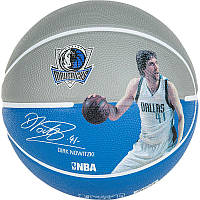 М'яч баскетбольний Spalding NBA Player Dirk Nowitzki Size 7 гумовий для гри у стрітбол на вулиці