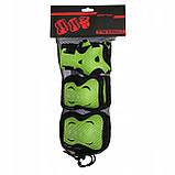 Комплект захисний SportVida SV-KY0001-S Size S Black/Green Original Набір захист для роликів скейту пенніборда, фото 3
