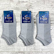 Чоловічі короткі хлопкові шкарпетки сітка сірого кольору, фото 3