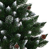 Ялинка штучна 150 см Springos Premium CT0053 кавказька засніжена з шишками новорічна різдвяна, фото 7