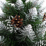 Ялинка штучна 150 см Springos Premium CT0053 кавказька засніжена з шишками новорічна різдвяна, фото 6