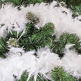 Гірлянда шарф-боа з натурального пір'я 400 см Springos CA0069 біла святкова новорічна, фото 4