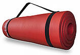 Килимок мат для йоги та фітнесу SportVida NBR 1.5 см SV-HK0073 Red спортивний для дому спортзалу, фото 3