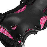 Комплект захисний SportVida 3 в 1 SV-KY0006-M Size M Black/Pink Набір захист для роликів скейту пенніборда, фото 9