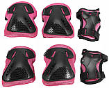 Комплект захисний SportVida 3 в 1 SV-KY0006-M Size M Black/Pink Набір захист для роликів скейту пенніборда, фото 4