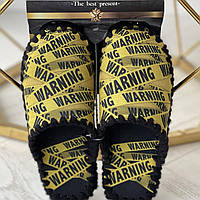 Мужские тапочки домашние войлочные тапки с закрытым носком ручной работы Warrning желтые