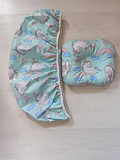 Набір в коляску 2 предмети подушка і простирадло на резинці комплект постільної білизни в дитячий візок, фото 5