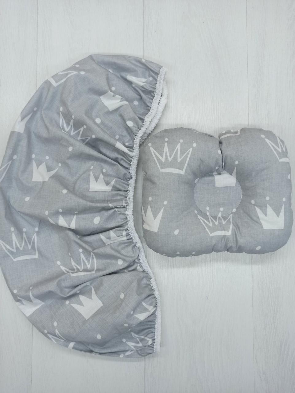 Набір в коляску 2 предмети подушка і  простирадло на резинці комплект постільної білизни в дитячий візок