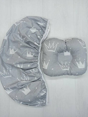 Набір в коляску 2 предмети подушка і простирадло на резинці комплект постільної білизни в дитячий візок, фото 1