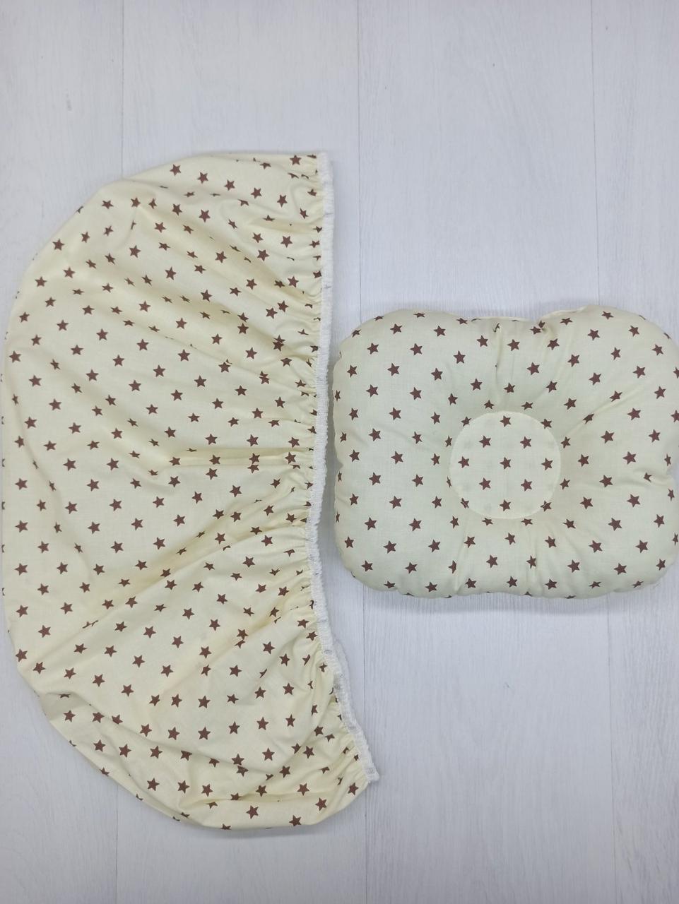 Набір в коляску 2 предмети подушка і  простирадло на резинці комплект постільної білизни в дитячий візок