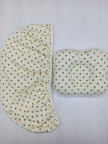 Набір в коляску 2 предмети подушка і простирадло на резинці комплект постільної білизни в дитячий візок, фото 1