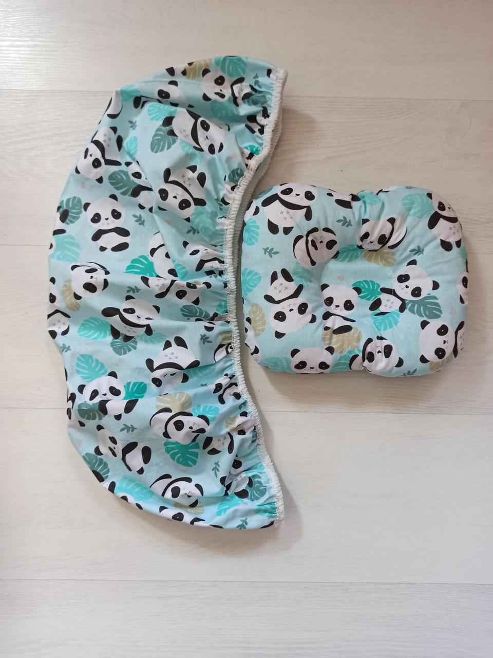 Набір в коляску 2 предмети подушка і  простирадло на резинці комплект постільної білизни в дитячий візок