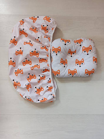 Набір в коляску 2 предмети подушка і  простирадло на резинці комплект постільної білизни в дитячий візок, фото 1