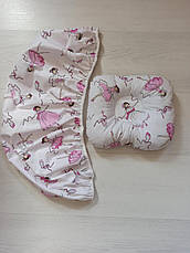 Набір в коляску 2 предмети подушка і простирадло на резинці комплект постільної білизни в дитячий візок, фото 5