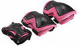 Комплект захисний SportVida 3 в 1 SV-KY0006-S Size S Black/Pink Набір захист для роликів скейту пенніборда, фото 5