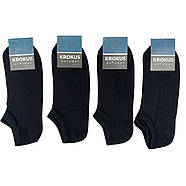 Чоловічі короткі бавовняні шкарпетки сітка чорного кольору Krokus 39-42, фото 3