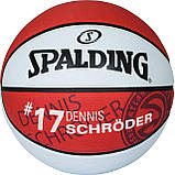 М'яч баскетбольний Spalding NBA Player Dennis Schroeder Size 7 гумовий для гри на вулиці в стритбол, фото 2