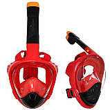 Маска для снорклінгу плавання SportVida SV-DN0021 Size S/M Black/Red для початківців дайверів, фото 2