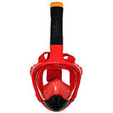 Маска для снорклінгу плавання SportVida SV-DN0021 Size S/M Black/Red для початківців дайверів, фото 3