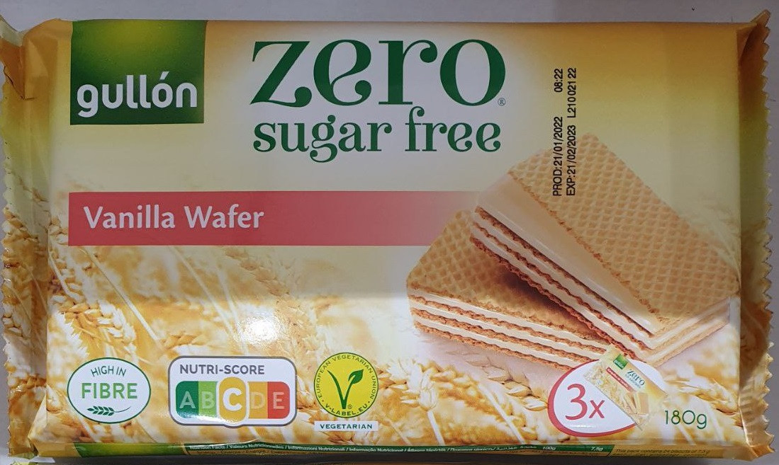 Вафлі без цукру Gullon Zero Sugar Free ванільні 180 г.