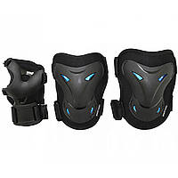 Комплект защитный SportVida SV-KY0003-L Size L Black/Blue Original Набор защита для роликов скейта пенниборда