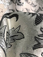 Легка шторна тканина жаккард з люрексовой ниткою сірого кольору, ширина 1.5 м на метраж (D26-29), фото 3
