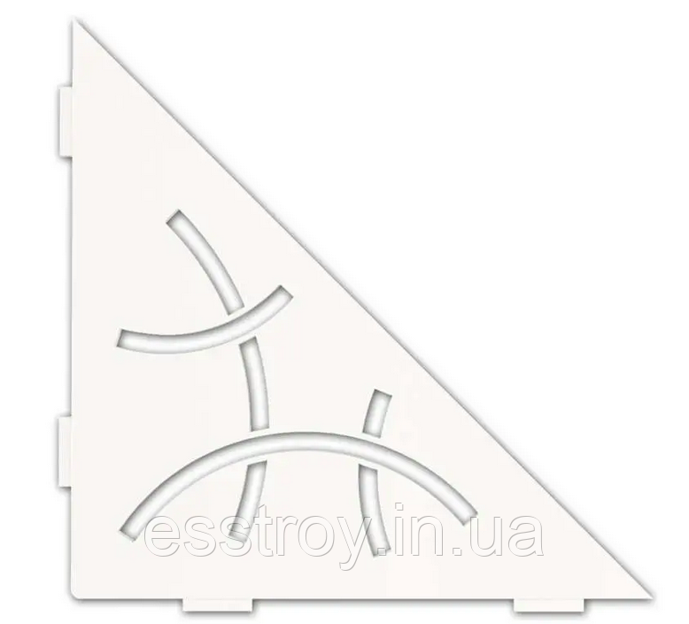 Кутова полиця CURVE, алюміній, матовий блискучий білий, 210 х 210 мм