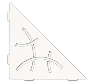 Кутова полиця CURVE, алюміній, матовий блискучий білий, 210 х 210 мм, фото 1