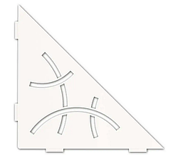 Кутова полиця CURVE, алюміній, матовий блискучий білий, 210 х 210 мм