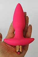 ВТУЛКА АНАЛЬНА з вібрацією, L 105 мм D 35 мм, колір яскраво-рожевий