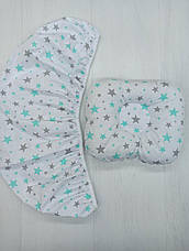 Набір в коляску 2 предмети подушка і простирадло на резинці комплект постільної білизни в дитячий візок, фото 5