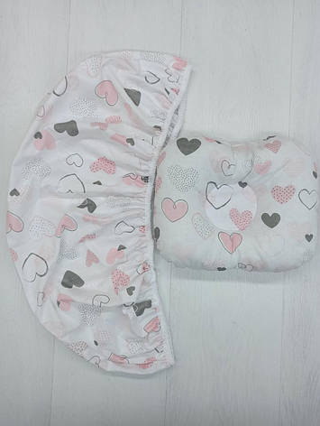 Набір в коляску 2 предмети подушка і простирадло на резинці комплект постільної білизни в дитячий візок, фото 1