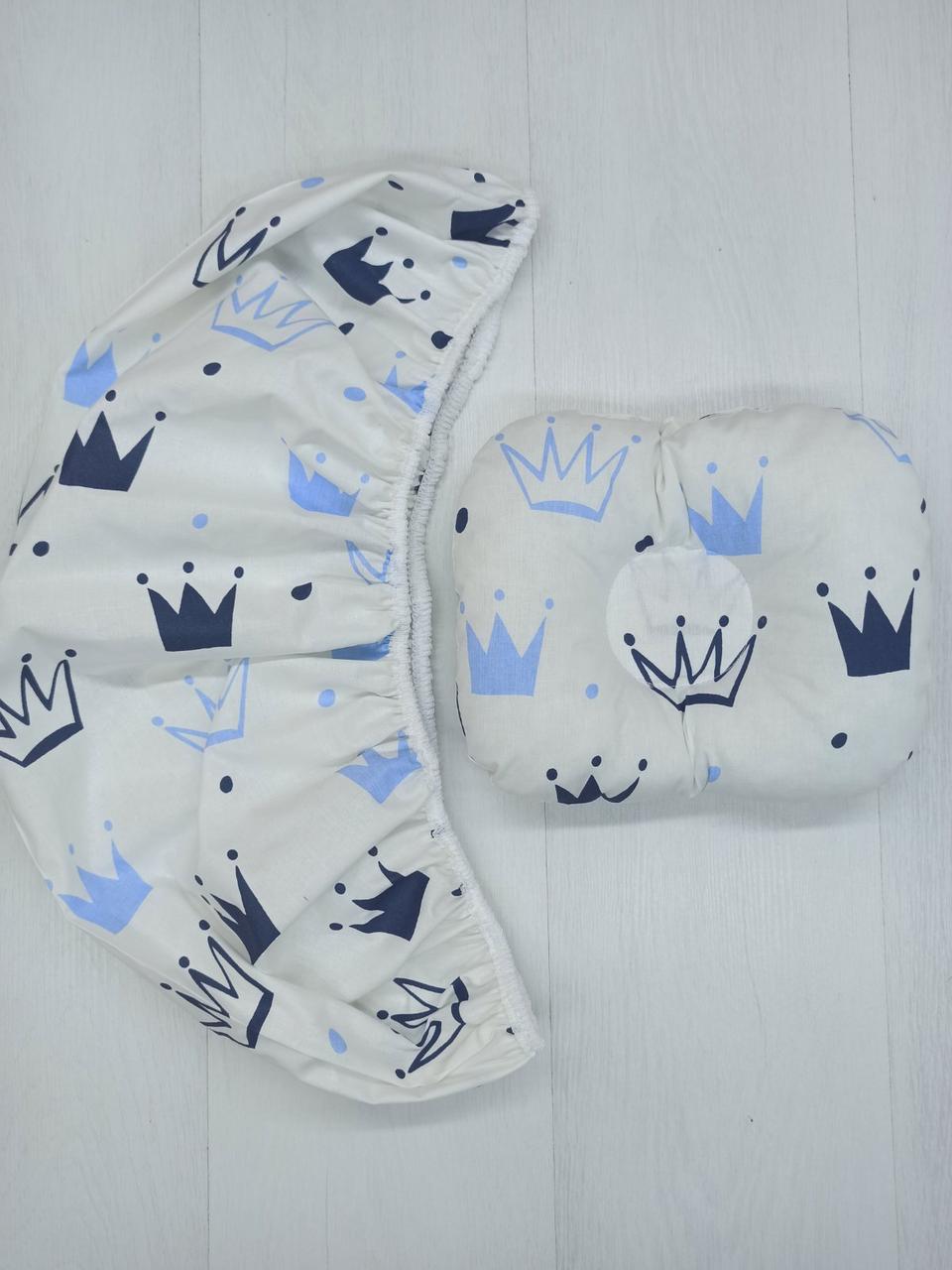 Набір в коляску 2 предмети подушка і  простирадло на резинці комплект постільної білизни в дитячий візок