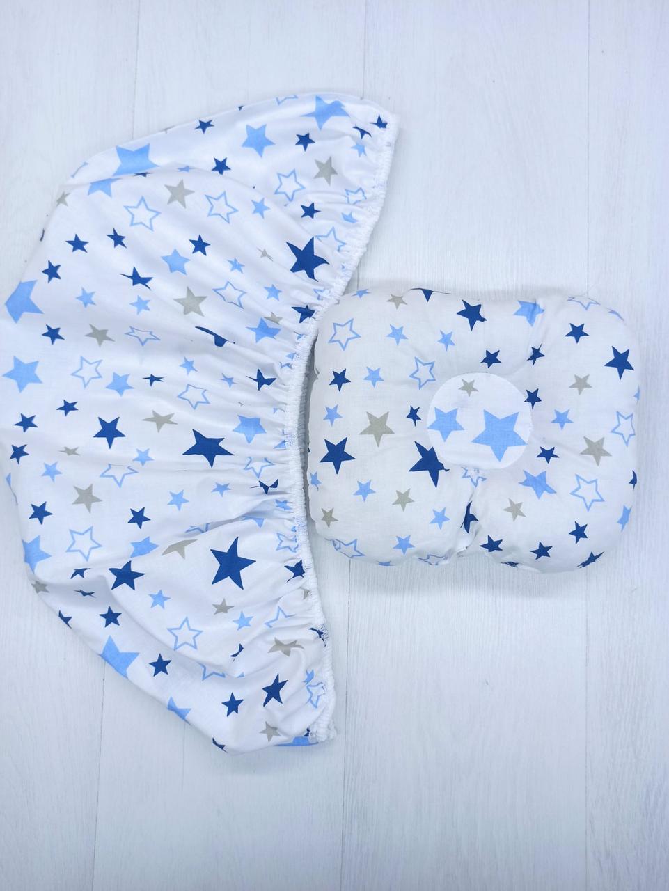 Набір в коляску 2 предмети подушка і  простирадло на резинці комплект постільної білизни в дитячий візок