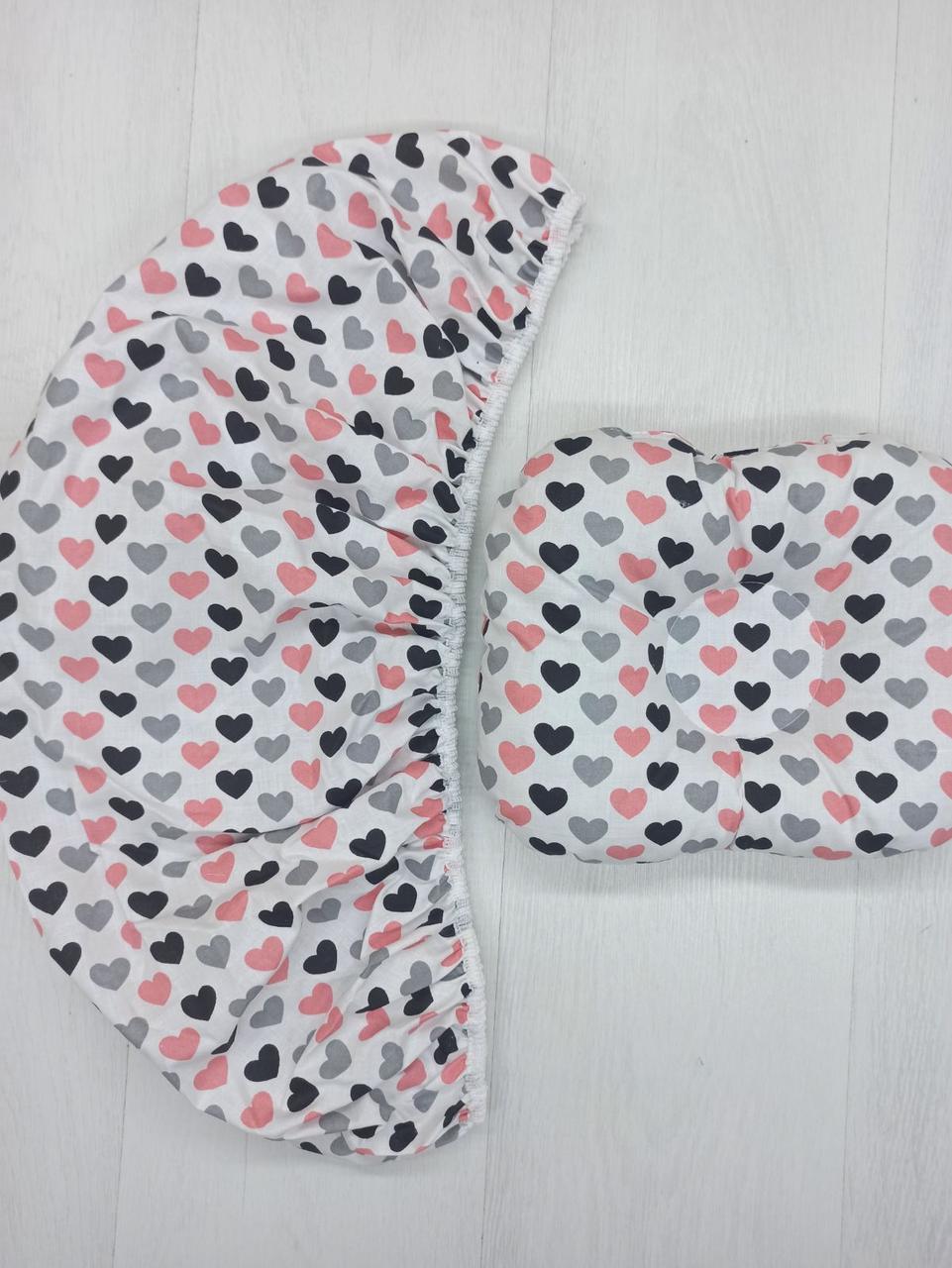 Набір в коляску 2 предмети подушка і  простирадло на резинці комплект постільної білизни в дитячий візок