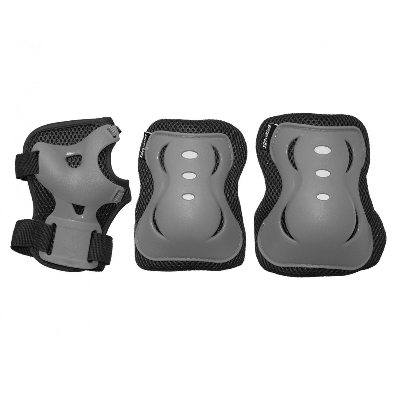 Комплект захисний SportVida SV-KY0007-L Size L Grey/Black Original Набір захист для роликів скейту пенніборда